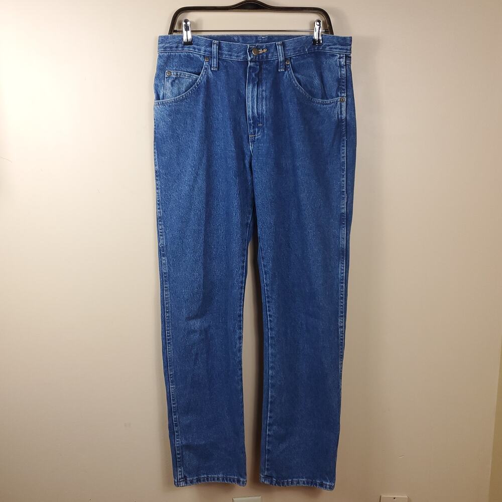 Wrangler Five Star Regular Fit Jeans Dark Stonewash Size 33x32